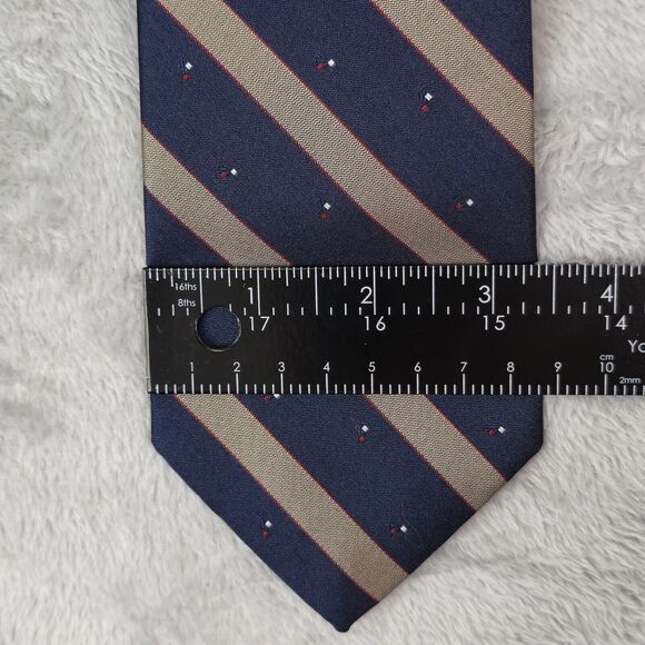 Vintage London Fog Mens Neck Tie 54"L Blue Striped Necktie Made in USA - Picture 8 of 9